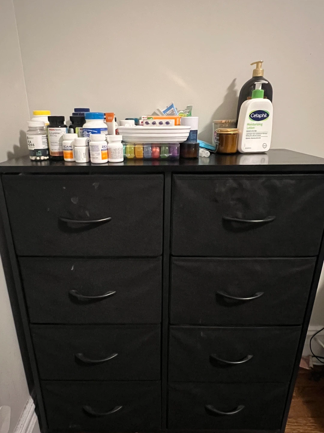 Black 8-Drawer Fabric Dresser