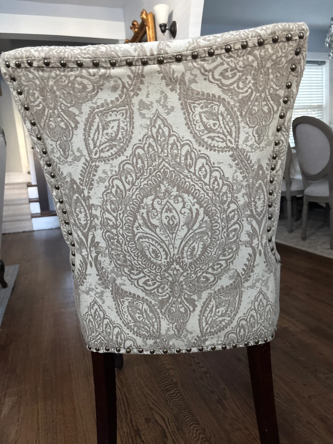 Upholstered Accent Chair with Damask Pattern - photo 2