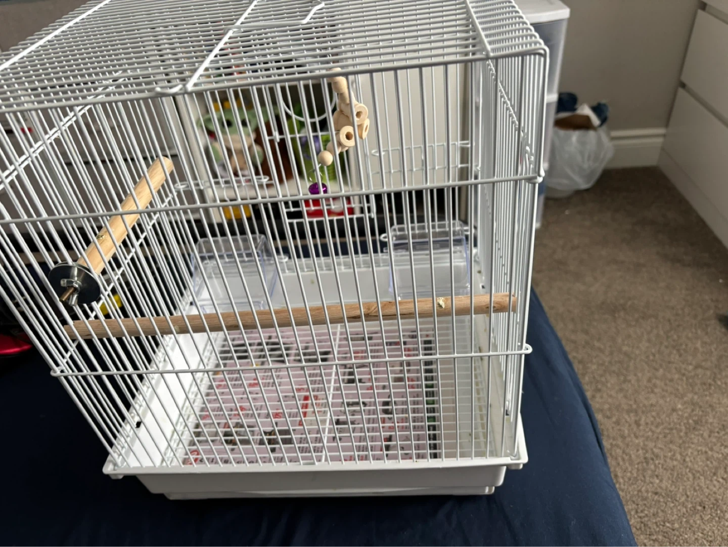 White Bird Cage with Perches - photo 5