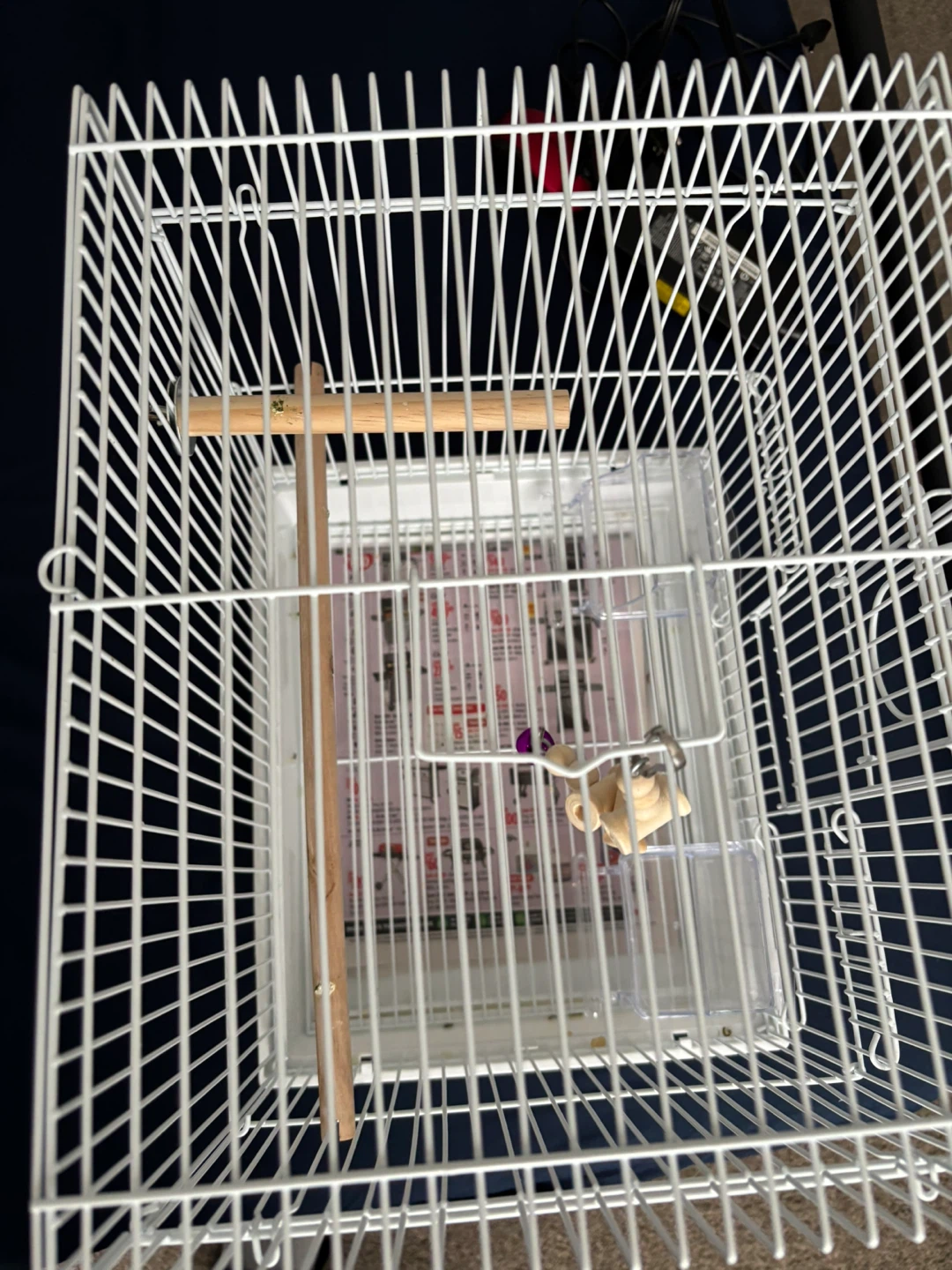 White Bird Cage with Perches - photo 3
