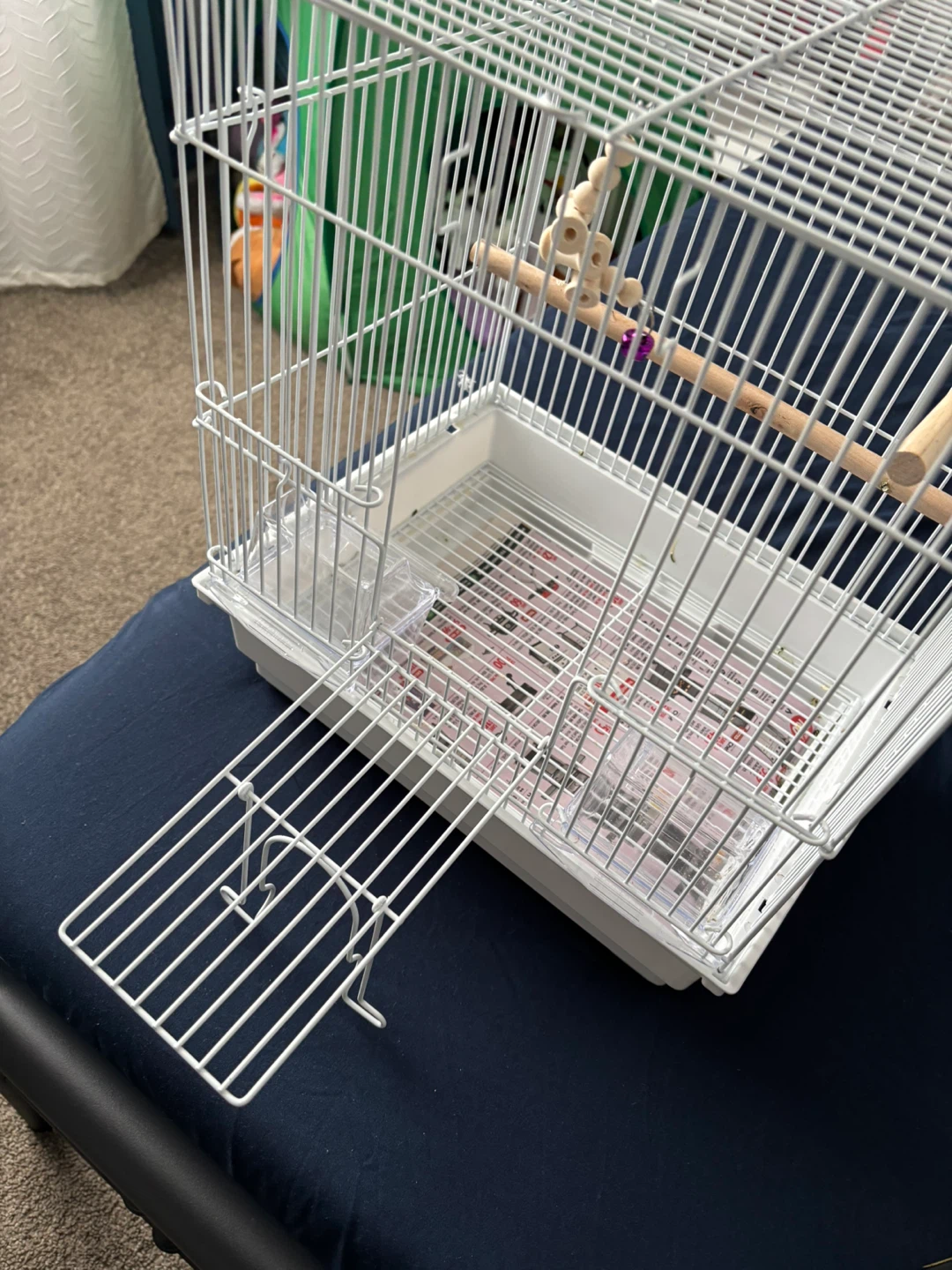 White Bird Cage with Perches - photo 2