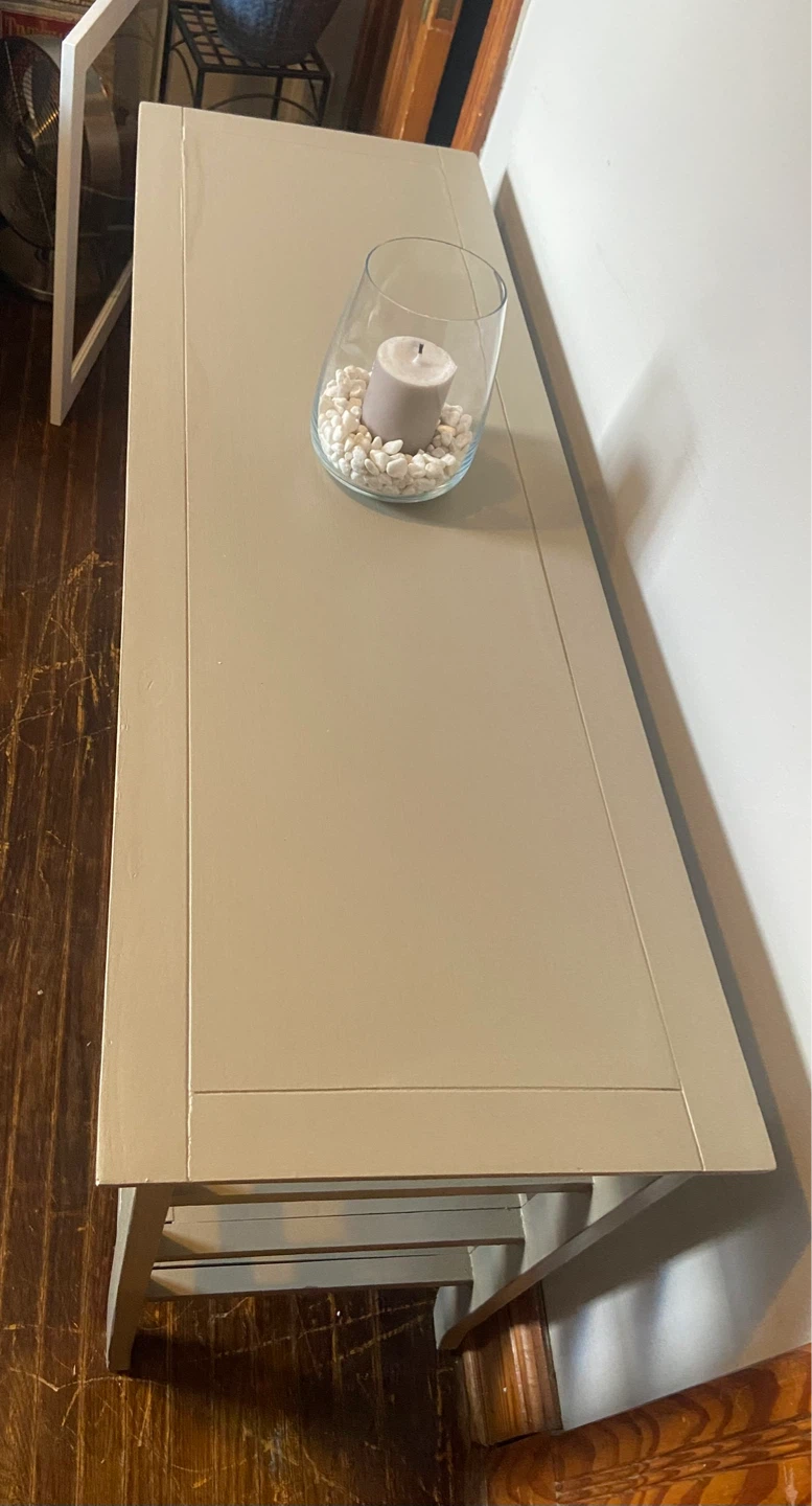Grey Wooden Entryway Bench with 4 Shelves - photo 4