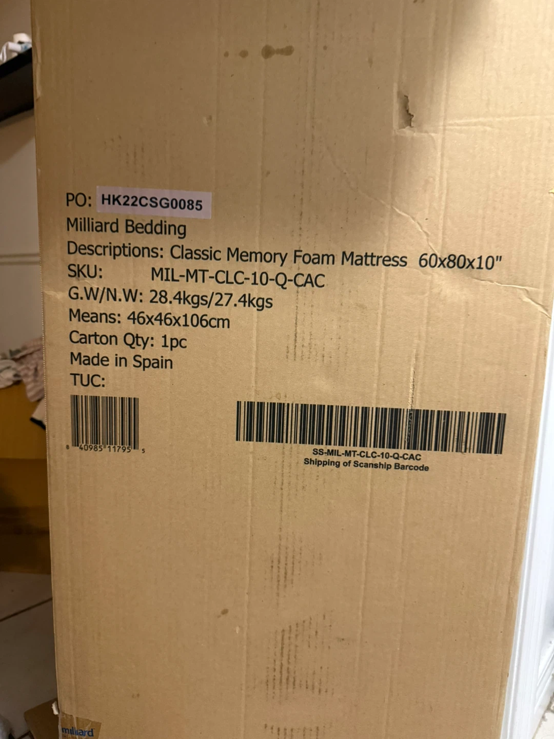 Milliard Classic Memory Foam Mattress King