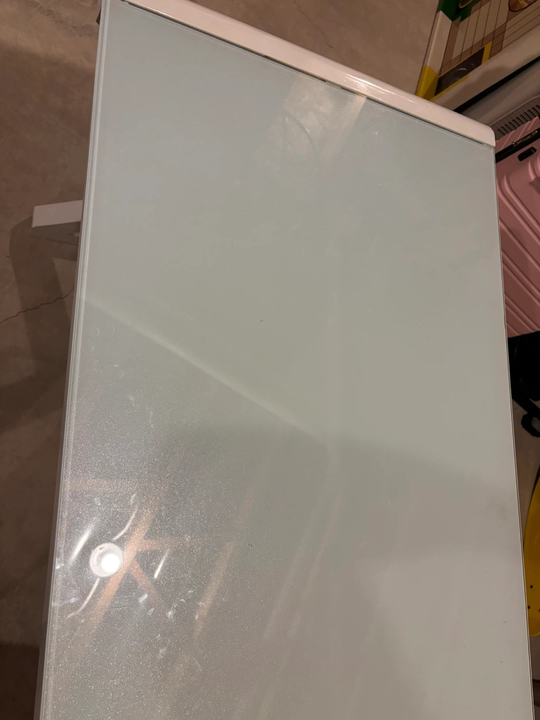 Modern Glass Top Desk with White Frame - photo 2