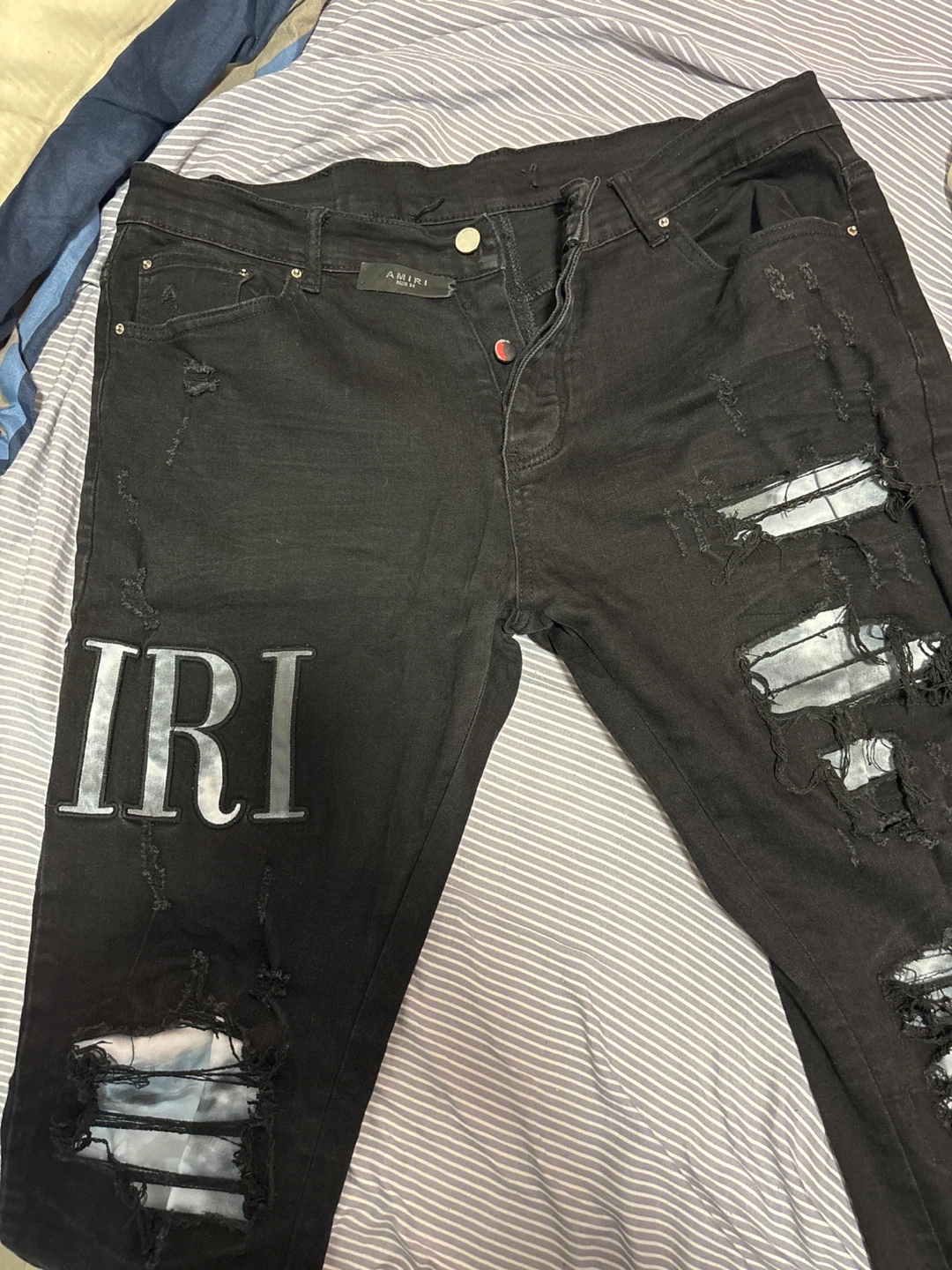 AMIRI Black Distressed Jeans