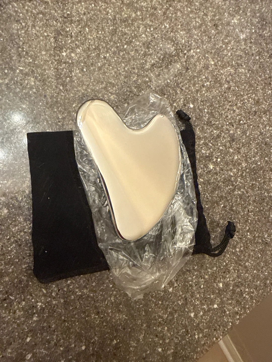 Silver Gua Sha Tool with Pouch