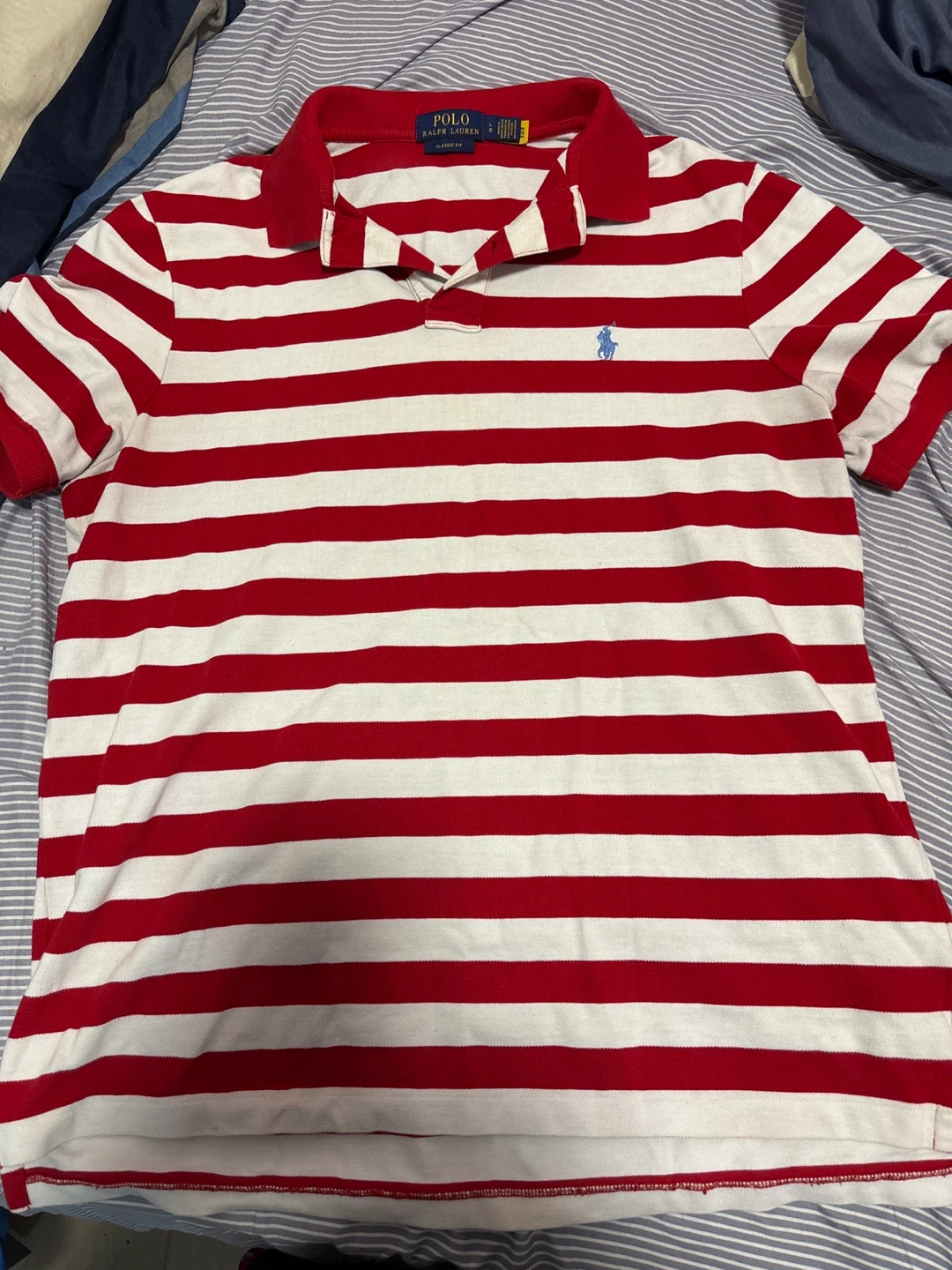 Polo Ralph Lauren Red & White Striped Classic Fit Polo Shirt - photo 2