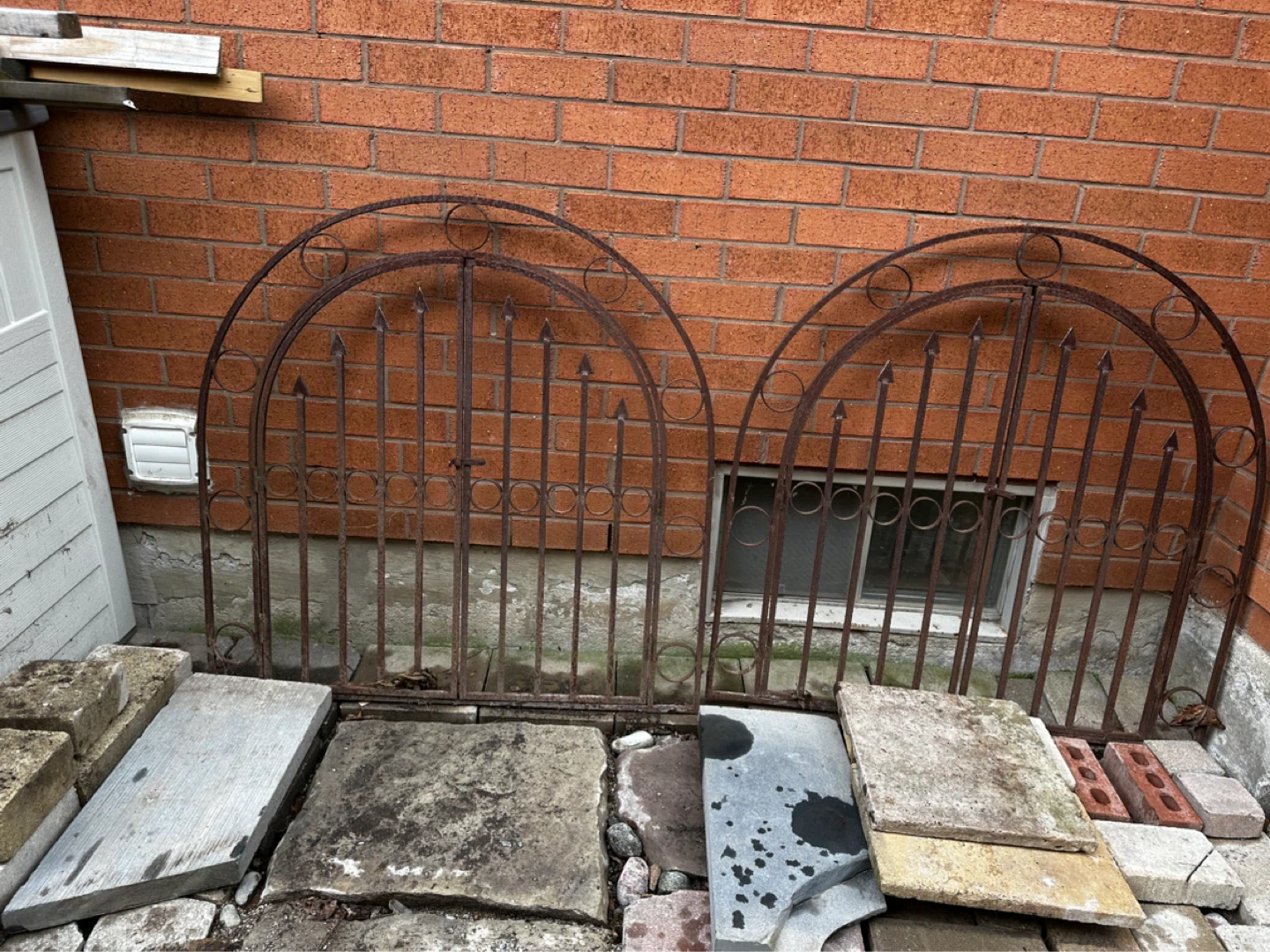 2 Vintage Arched Metal Grates