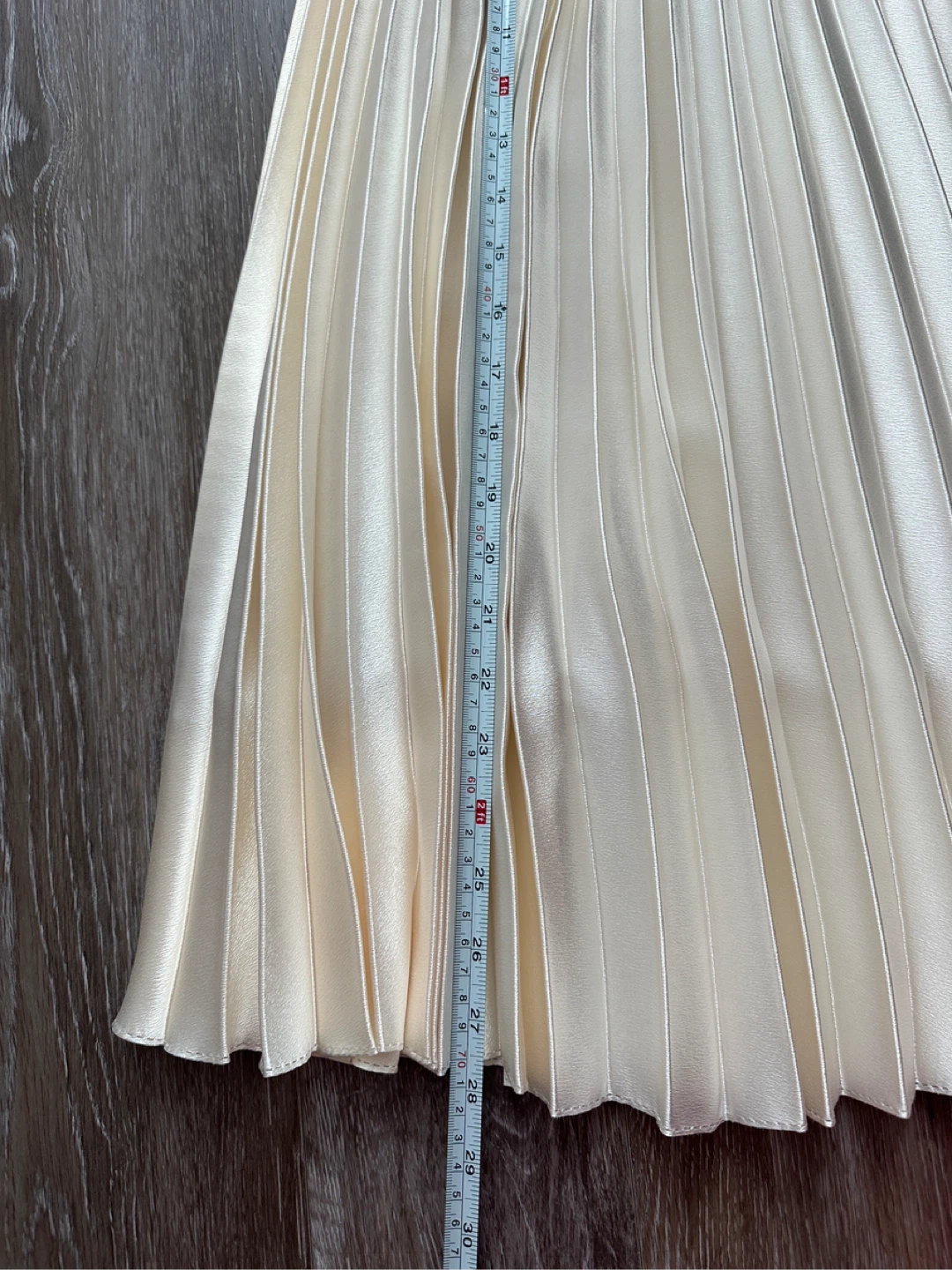 Cream Pleated Midi Skirt size S - photo 3
