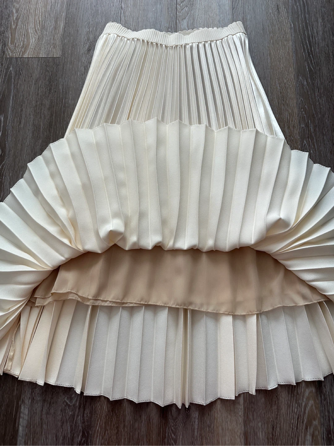 Cream Pleated Midi Skirt size S - photo 4