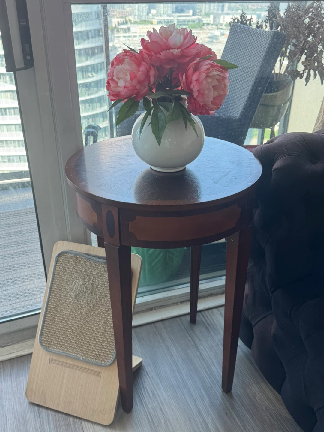 Round Wooden Accent Table