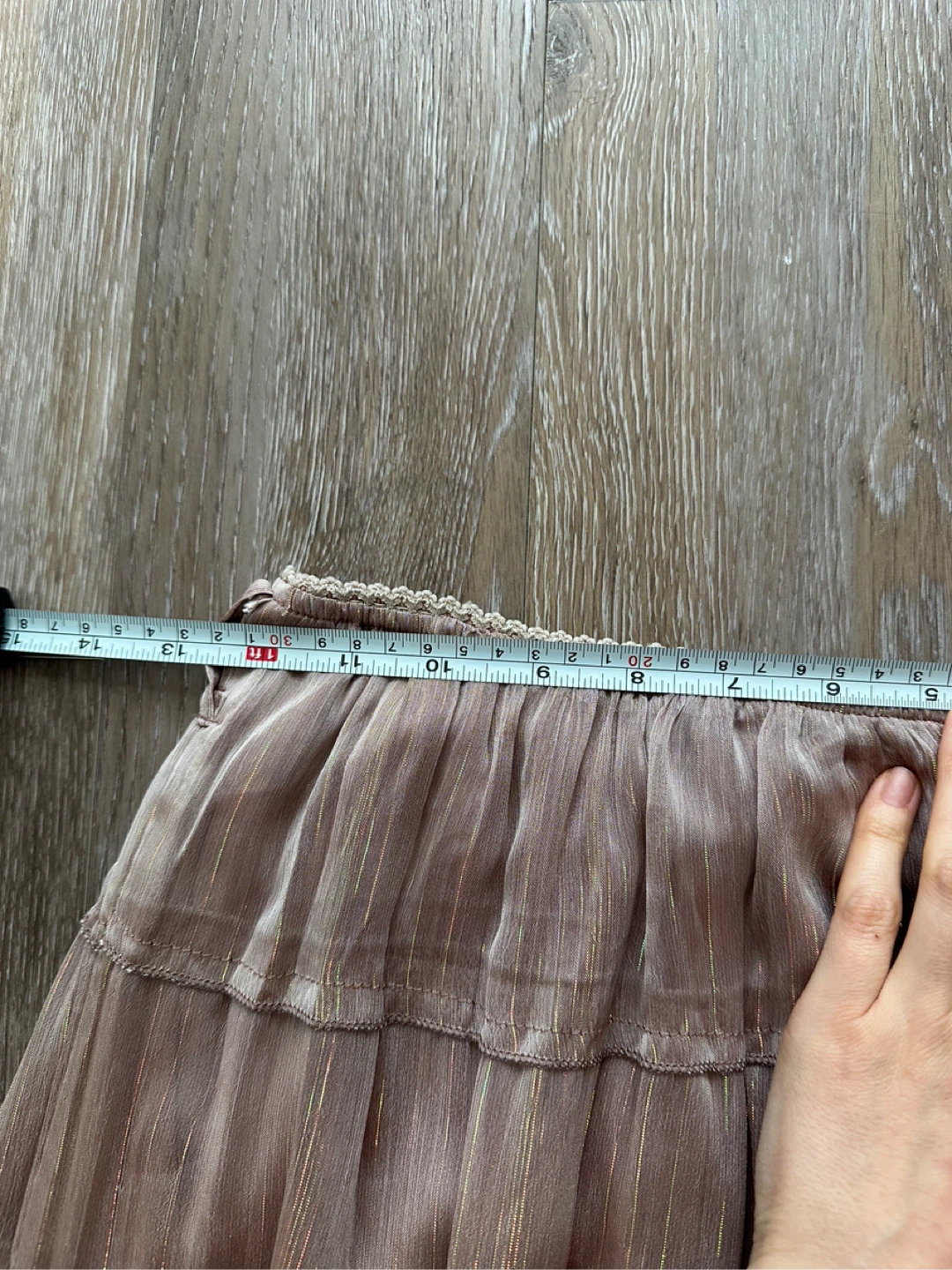 Tiered Maxi Skirt with Metallic Threads - photo 2