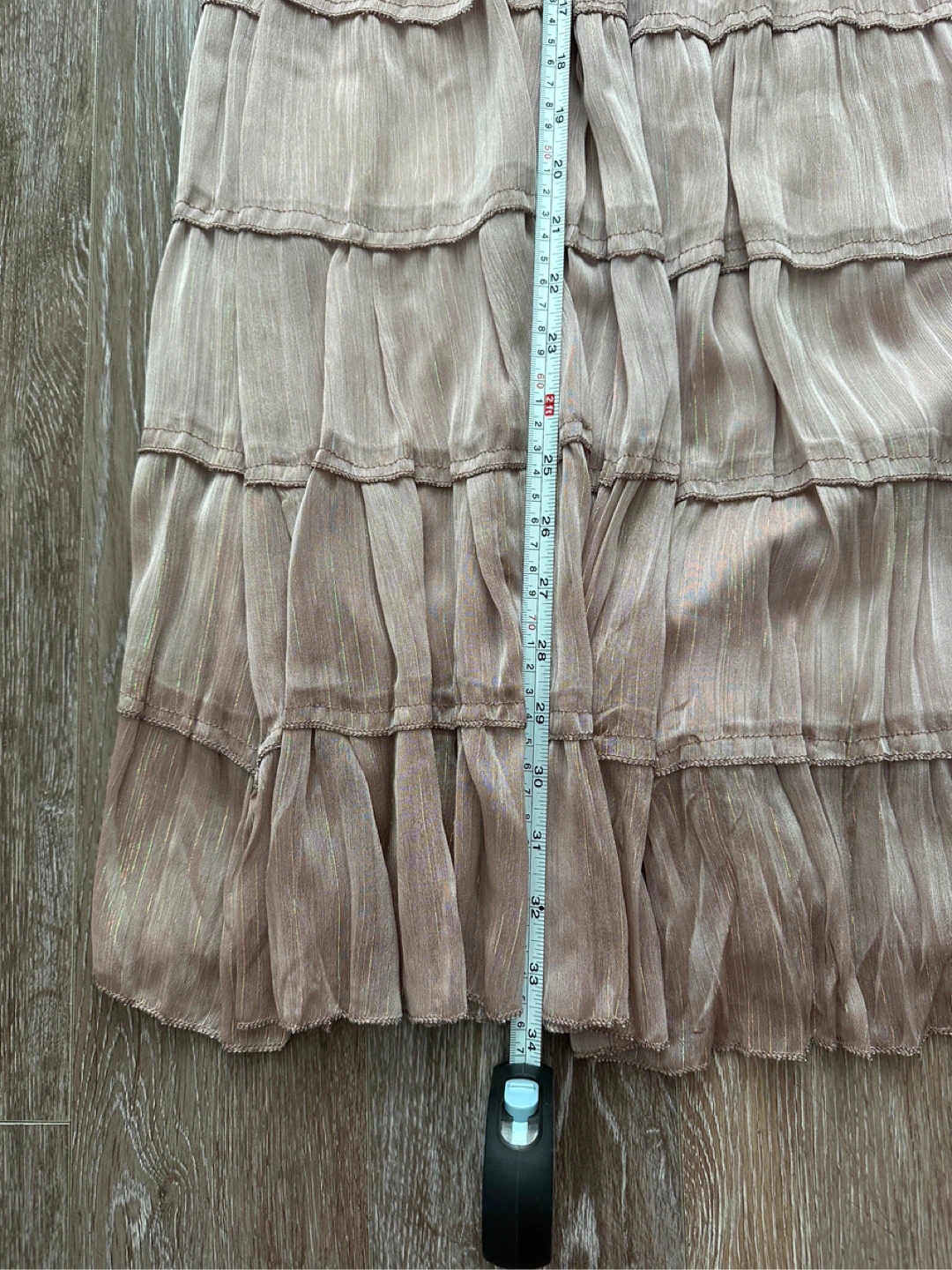 Tiered Maxi Skirt with Metallic Threads - photo 3