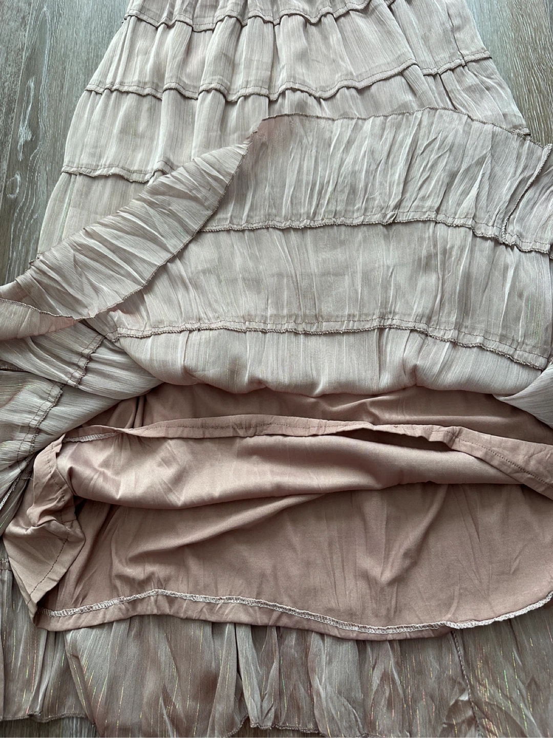 Tiered Maxi Skirt with Metallic Threads - photo 4
