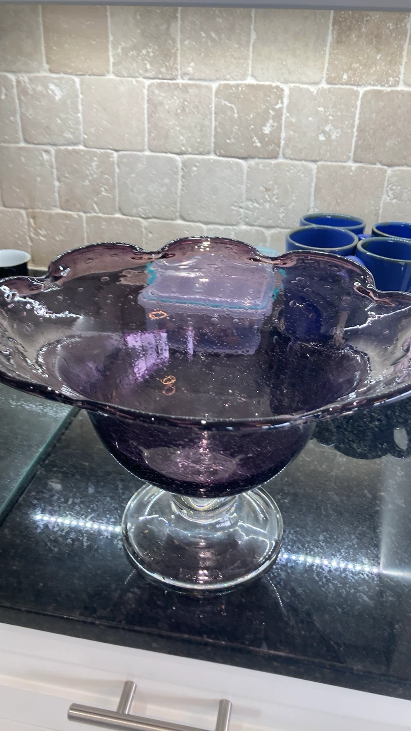 Purple Glass Compote Bowl - photo 2