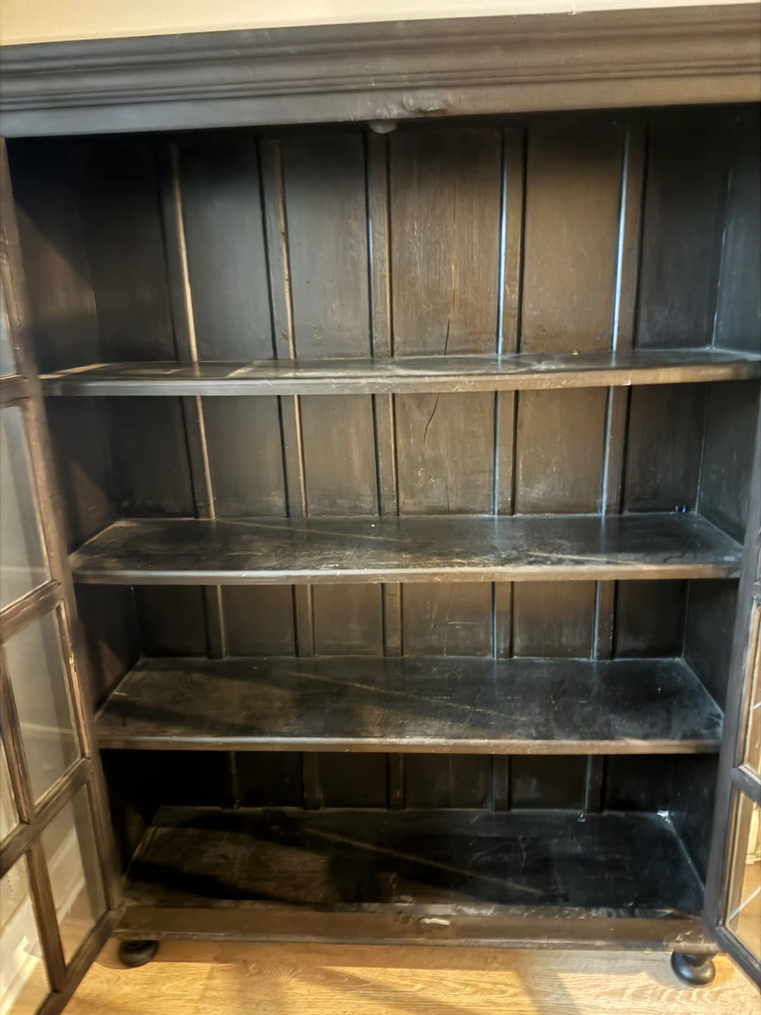 Crate & Barrel Black Display Cabinet with Glass Doors - photo 2
