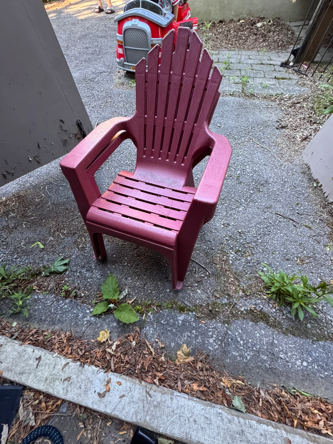 2 Maroon Kids Plastic Adirondack Chair