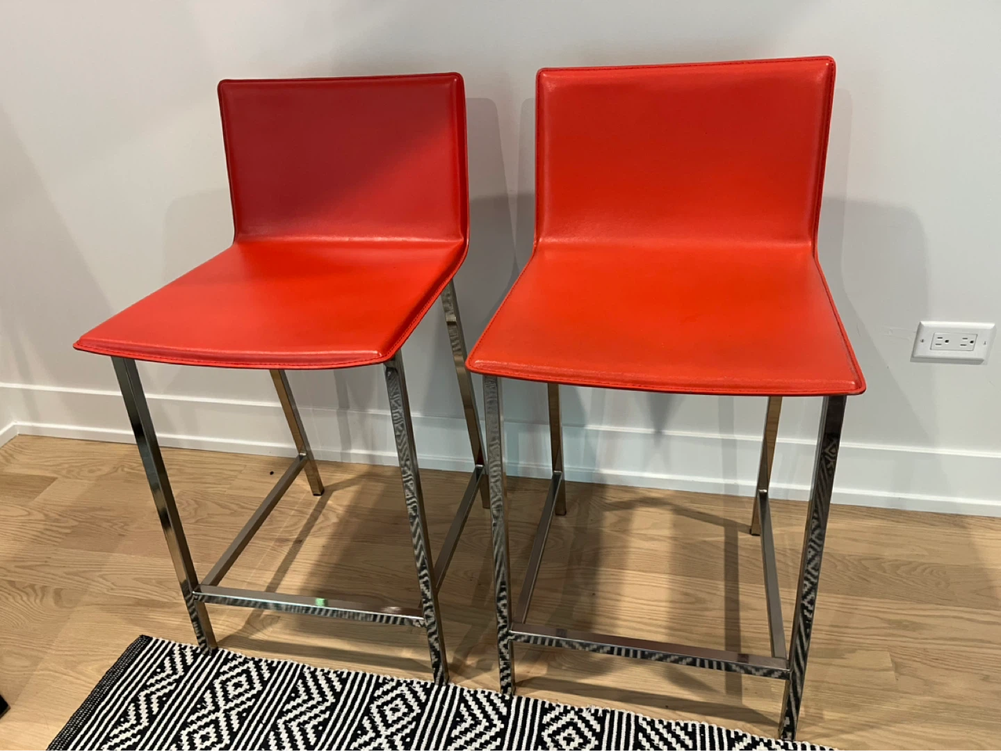 Orange Bar Stools - Set of 2