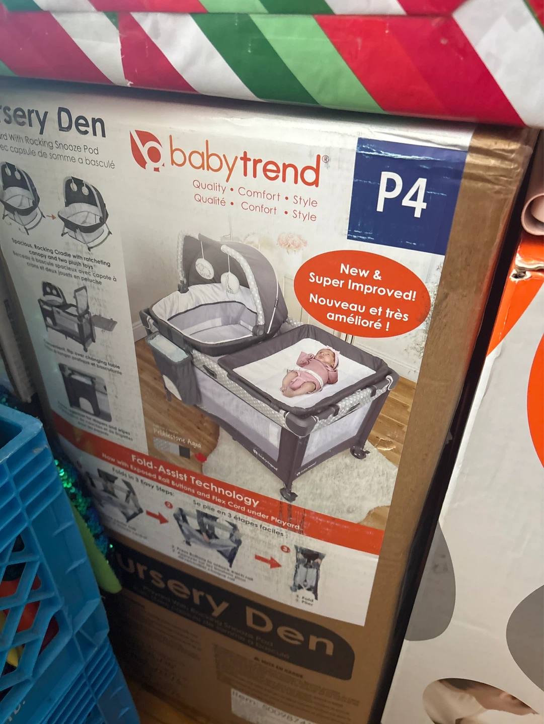 Baby Trend Nursery Den Playard with Rocking Snooze Pod