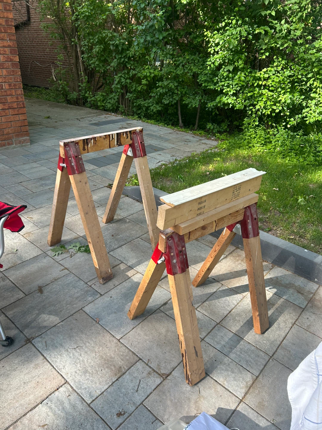 Pair of Wooden Sawhorses