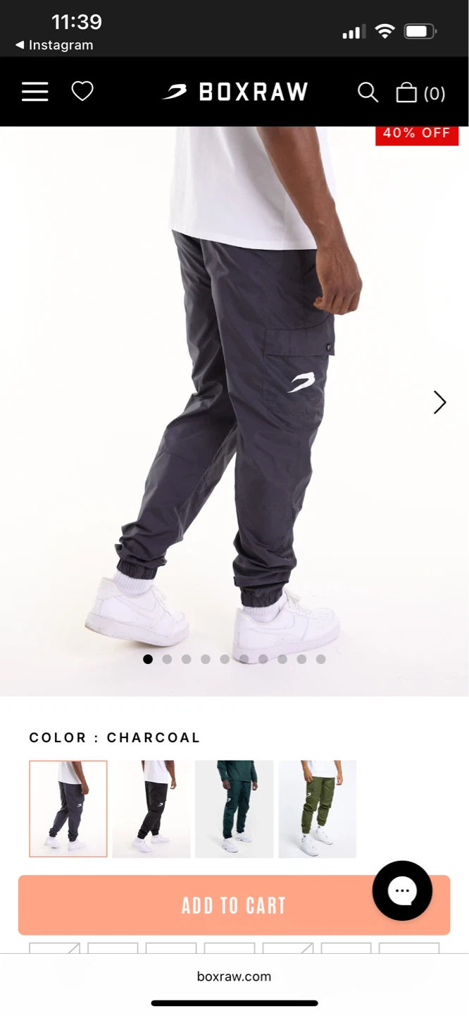 Boxraw Charcoal Cargo Pants size large - photo 2