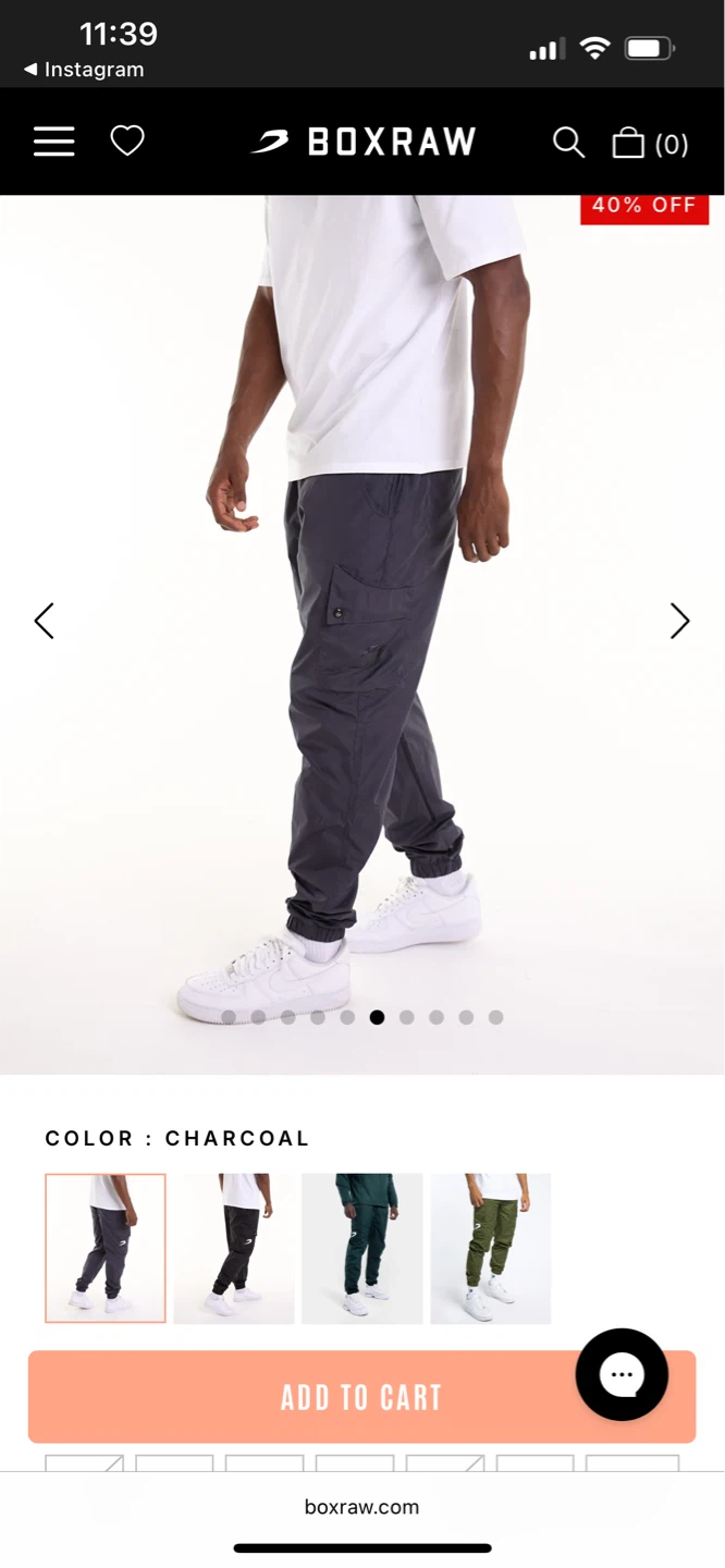 Boxraw Charcoal Cargo Pants size large - photo 4
