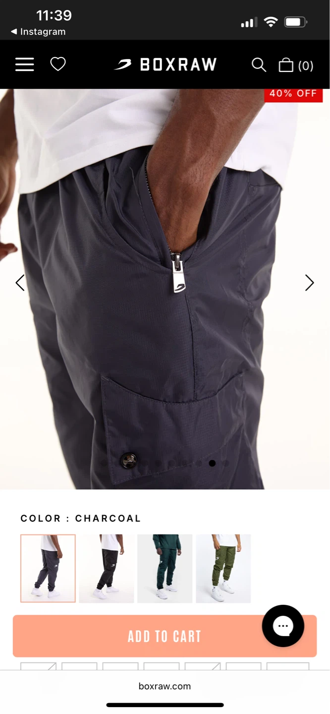 Boxraw Charcoal Cargo Pants size large - photo 5