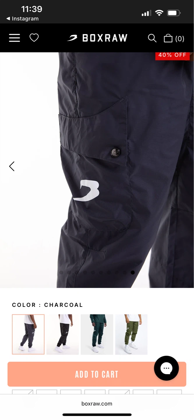 Boxraw Charcoal Cargo Pants size large
