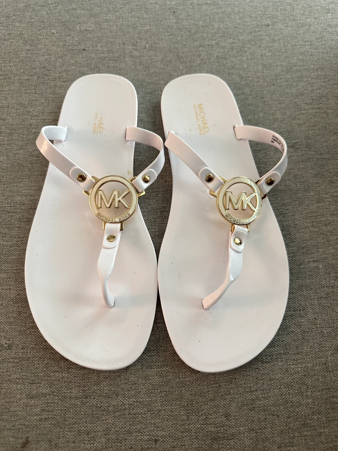 Michael Kors White Jelly Thong Sandals Size 9