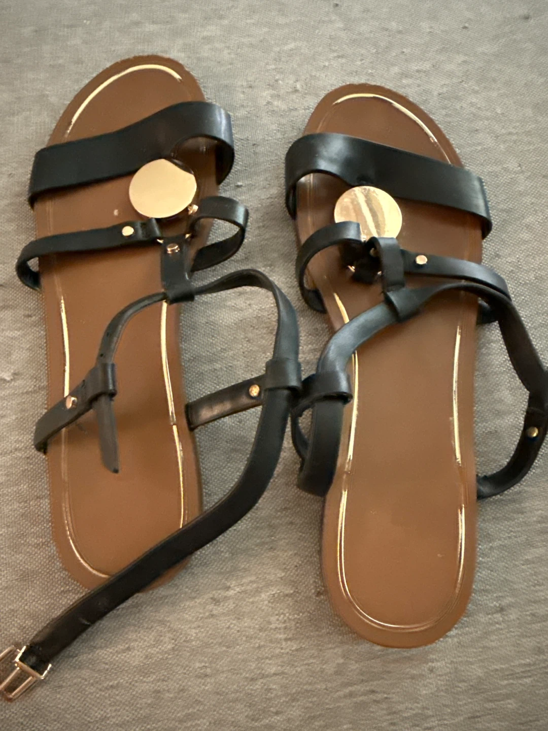 ALDO Black Leather Strappy Sandals