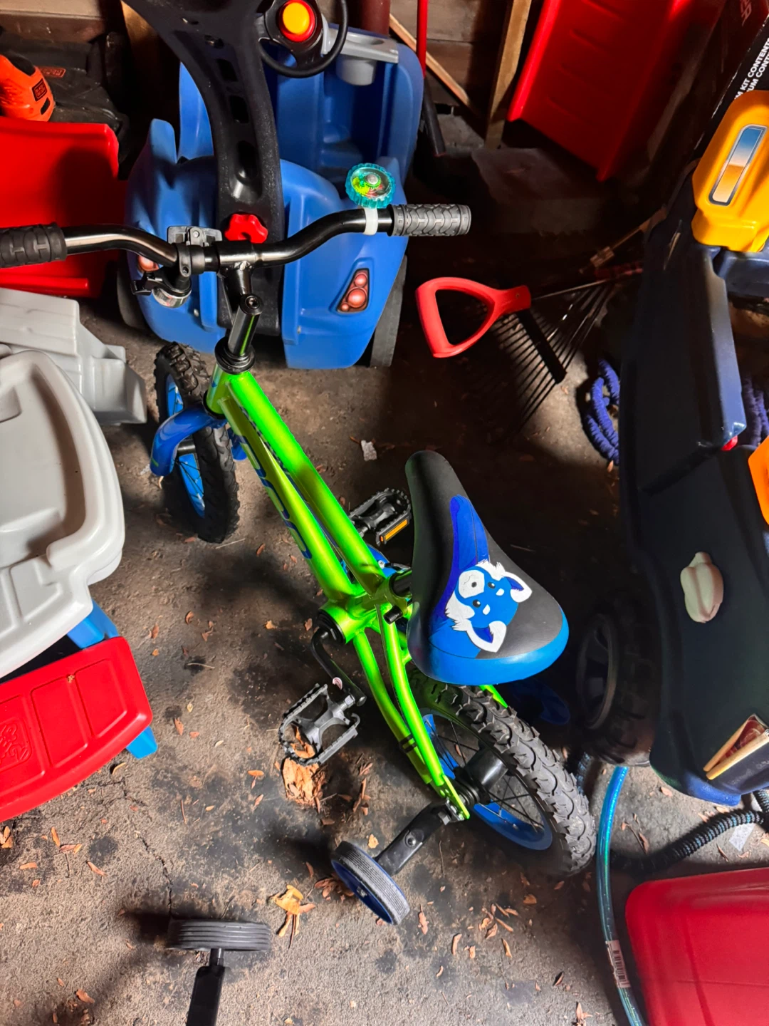 Green Kids Training Wheel Bicycle