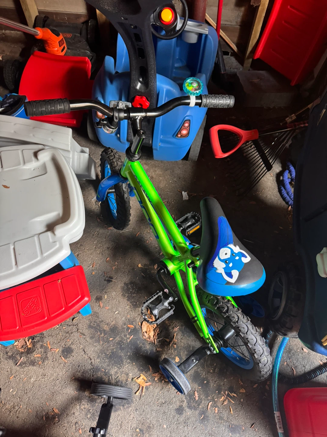 Green Kids Training Wheel Bicycle - photo 2