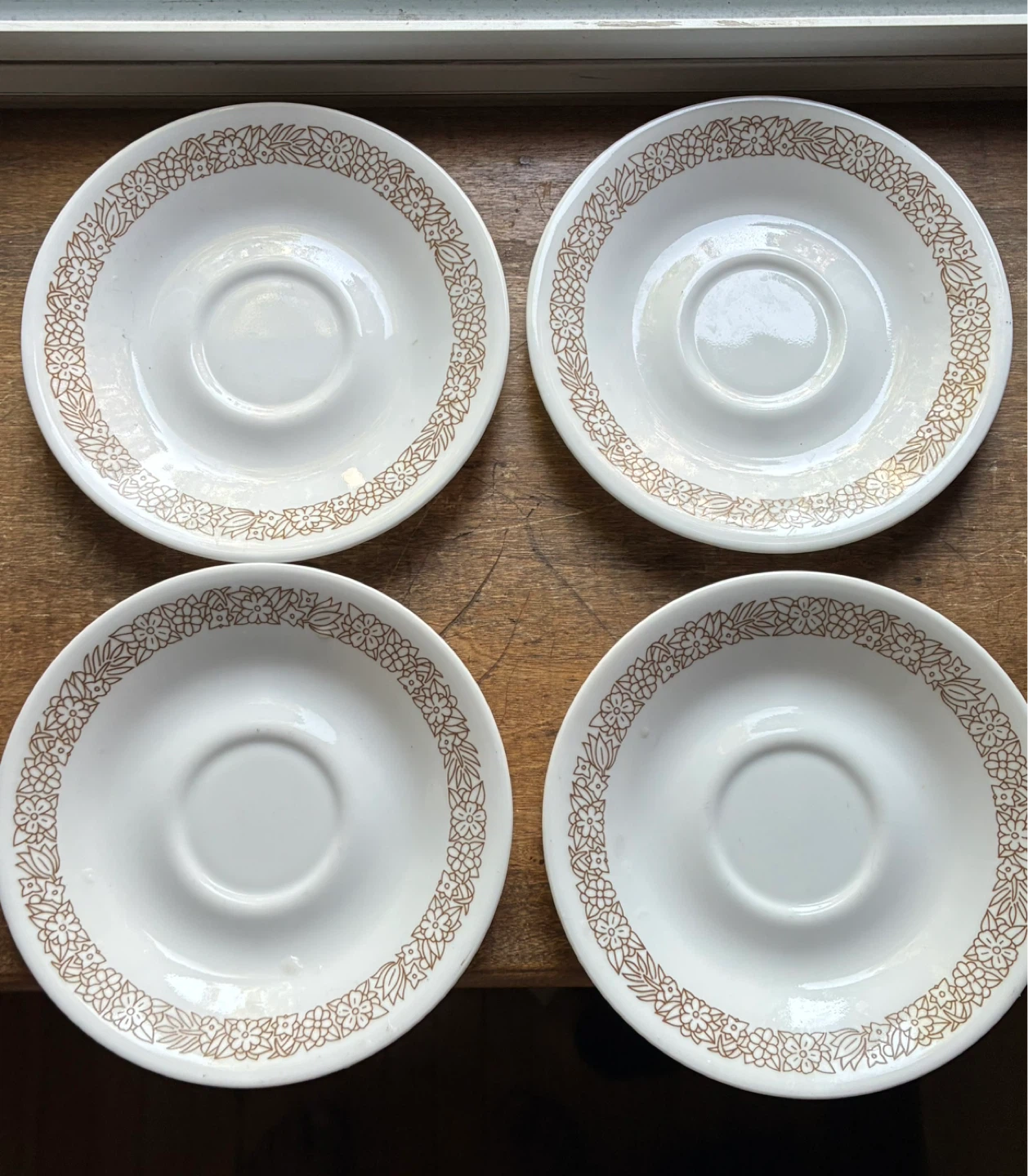 $3 saucers Corelle Woodland Brown Flower & morning Blue plates - photo 3