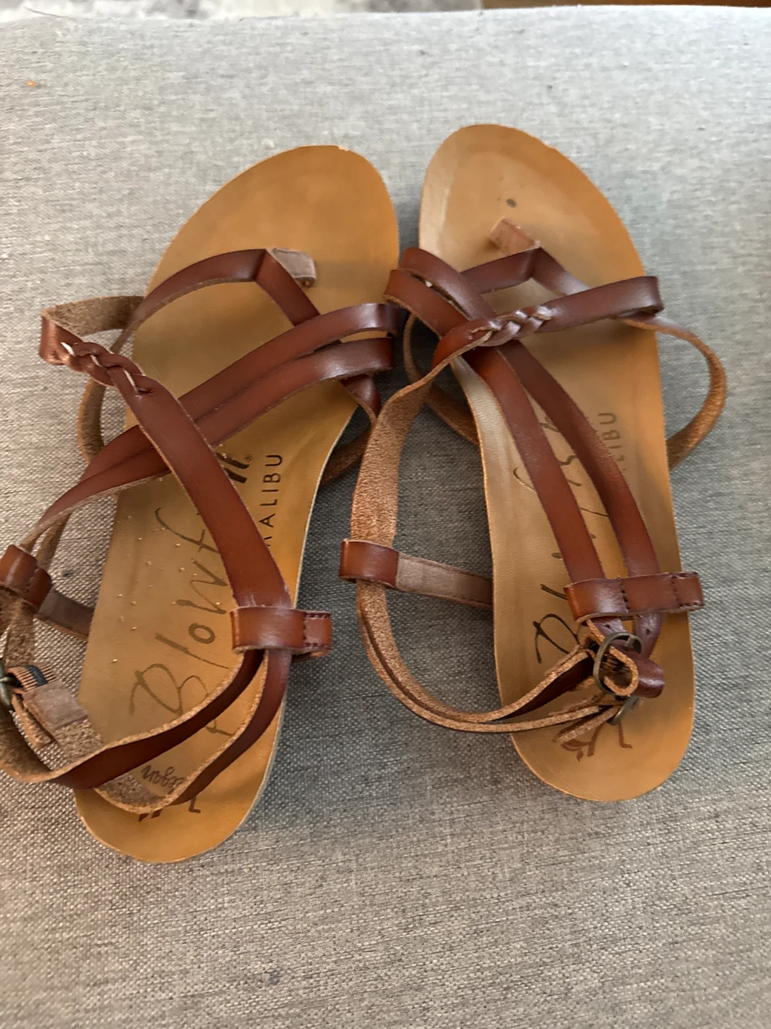 Blowfish Malibu Brown Leather Strappy Sandals