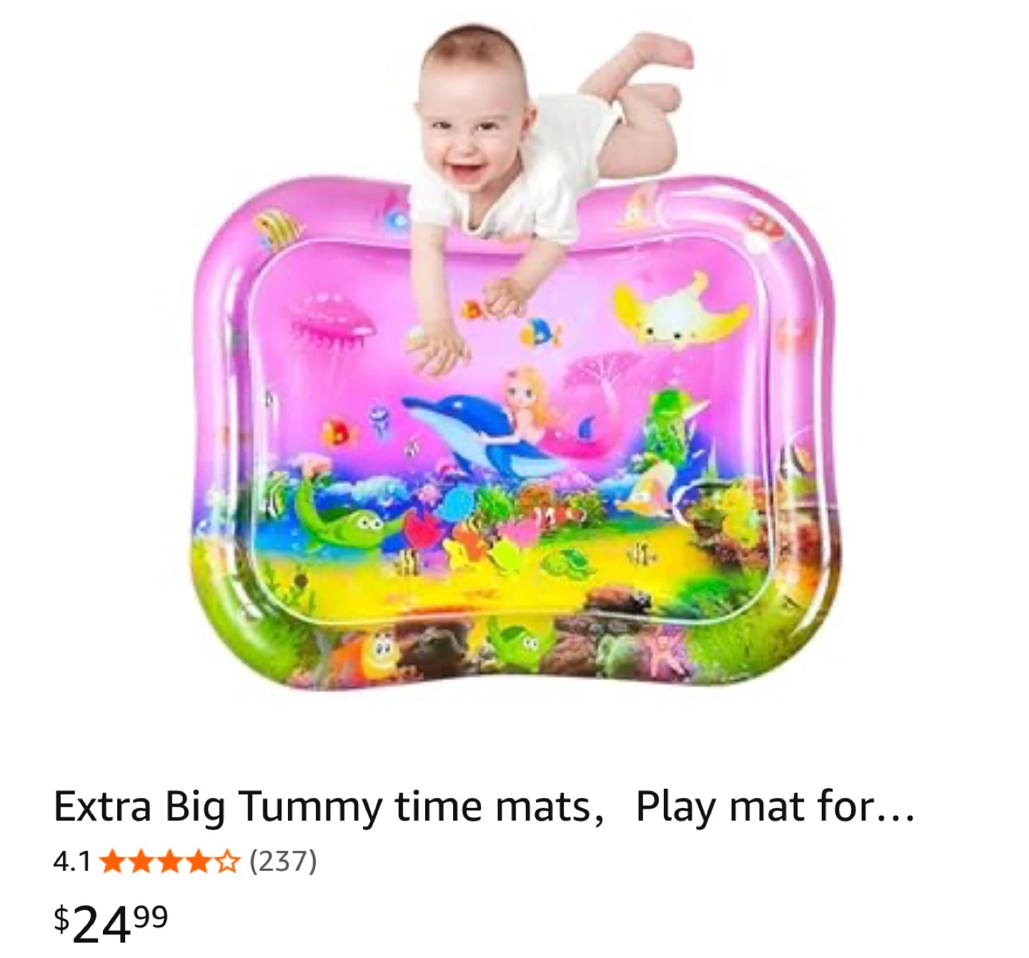 Extra Big Pink Tummy Time Water Play Mat - photo 2