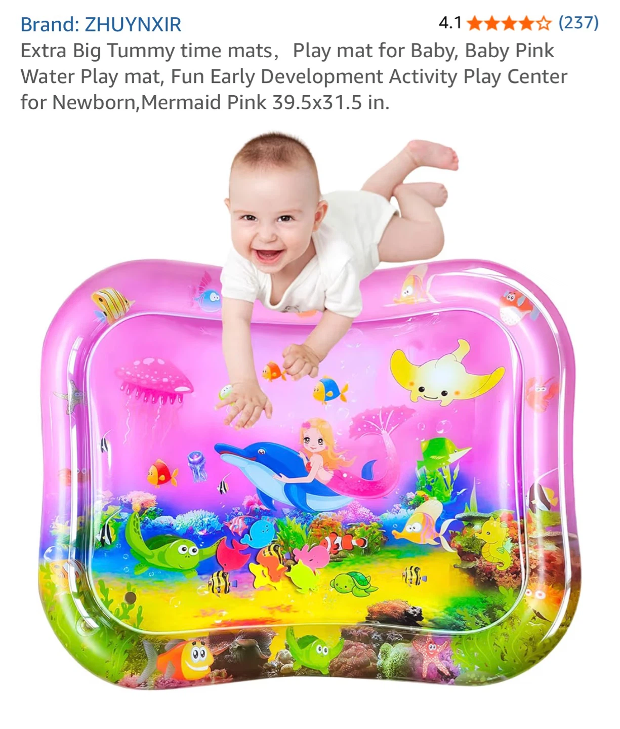 Extra Big Pink Tummy Time Water Play Mat - photo 3