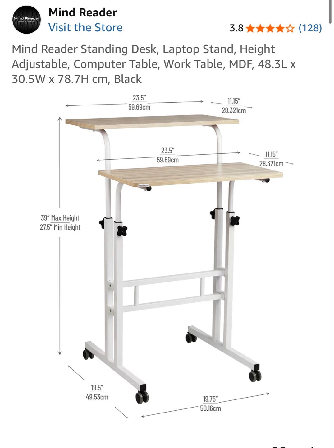 Mind Reader Standing Desk - photo 3