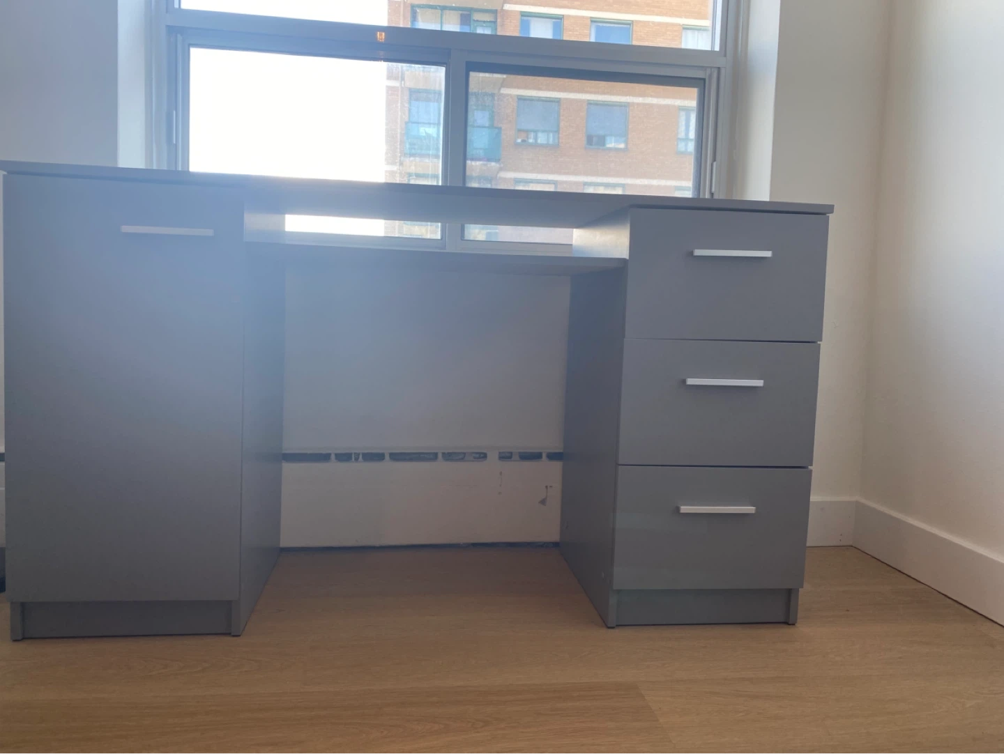 Grey Desk with Drawers