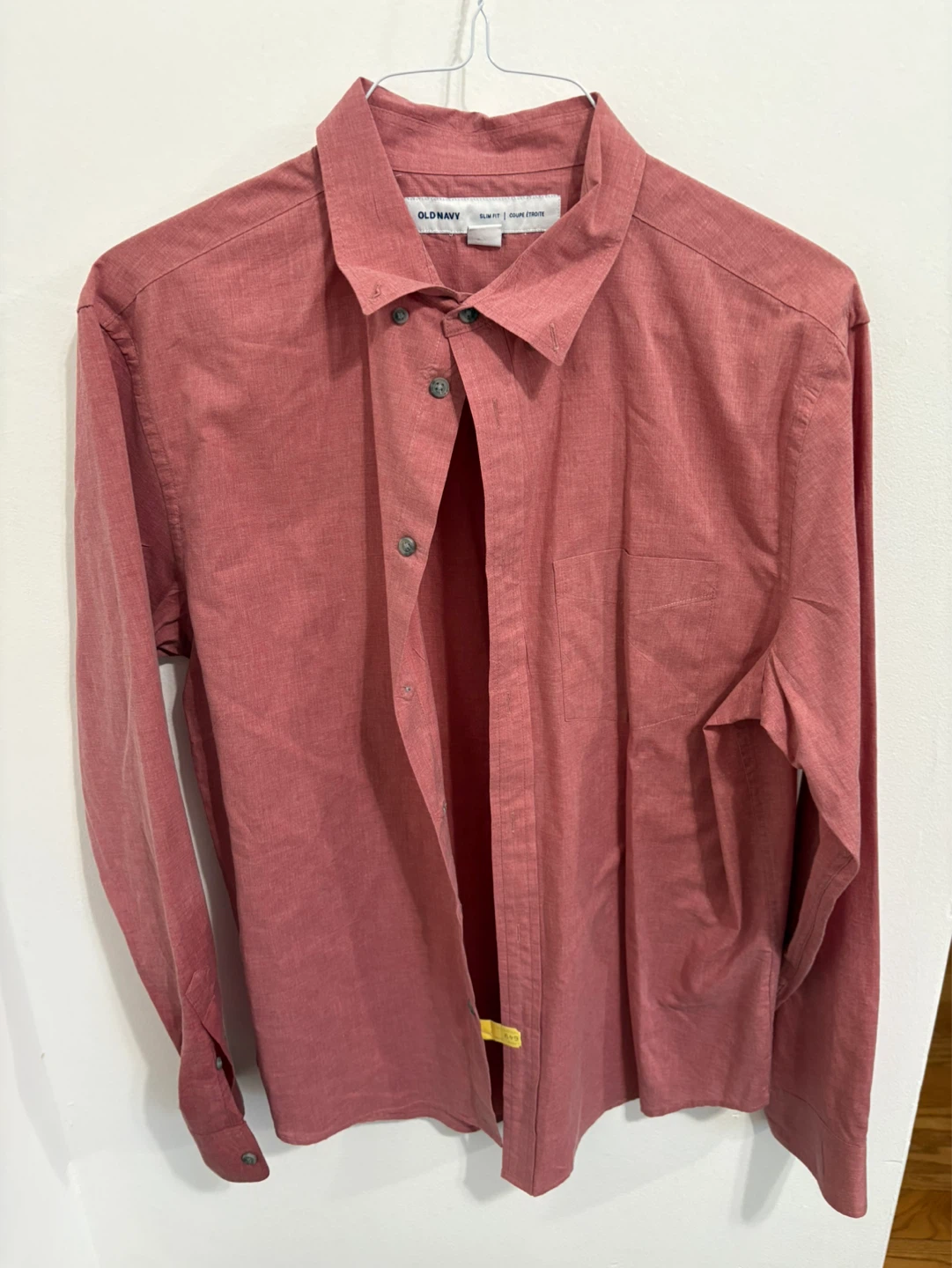 Old Navy Men's Slim Fit Long Sleeve Shirt - Red - Size L