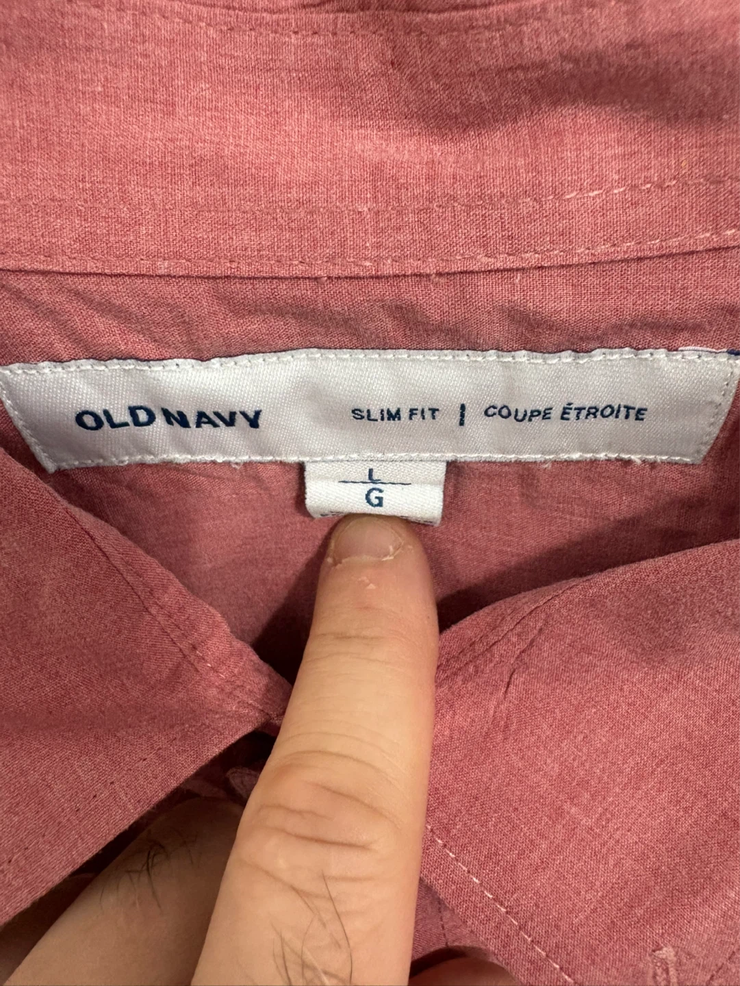 Old Navy Men's Slim Fit Long Sleeve Shirt - Red - Size L - photo 2