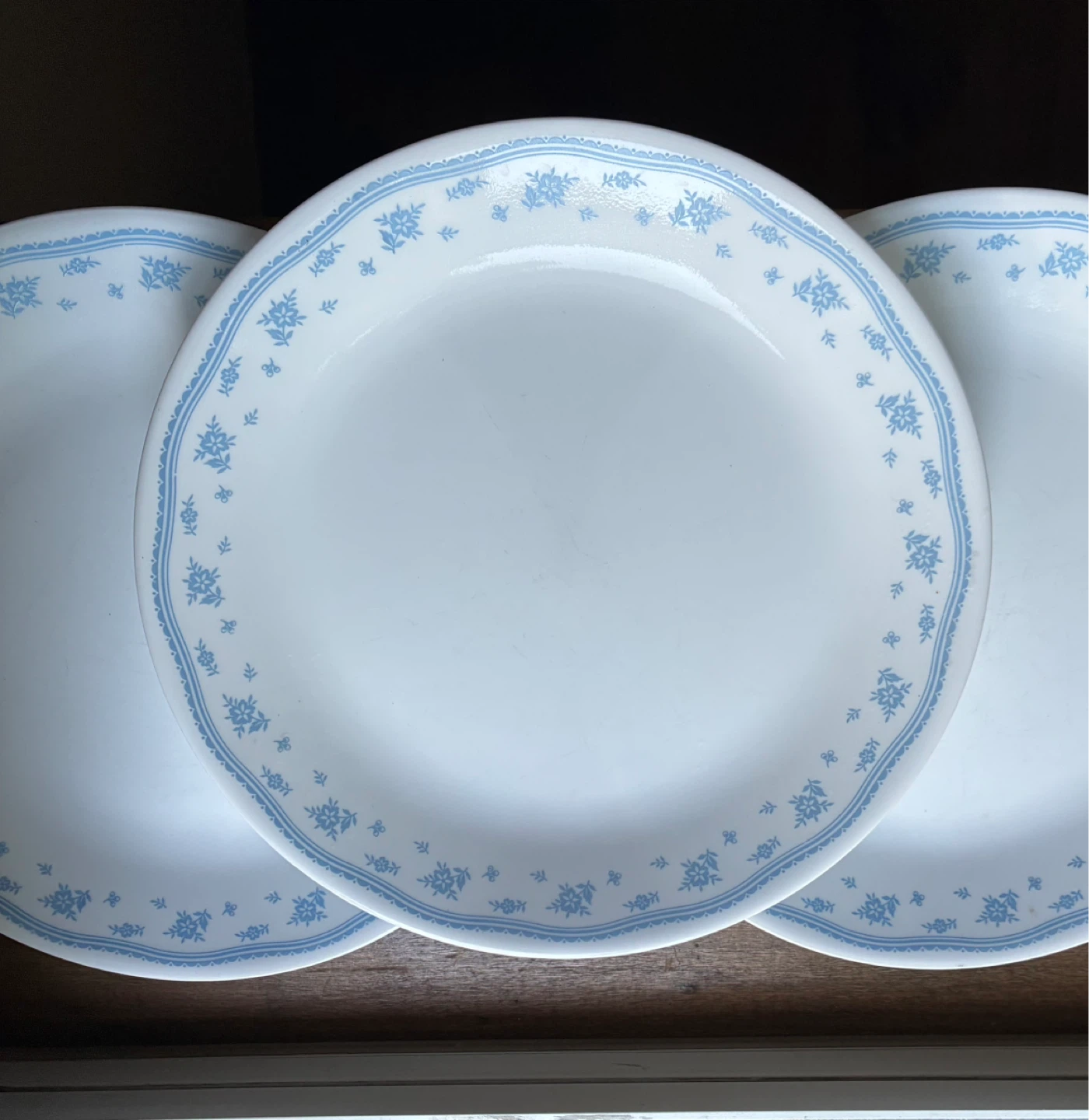 $6 Dinner Plate Corelle Morning Blue 1980s Corning