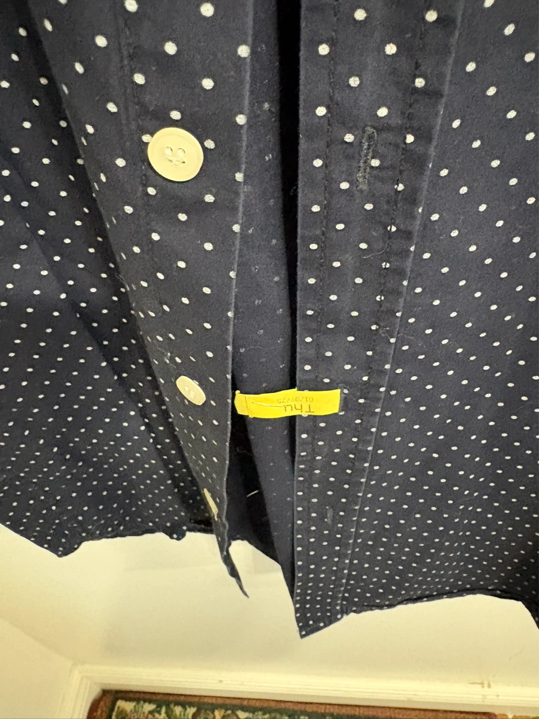 Bluenotes Men's Navy Polka Dot Button-Up Shirt XL/TG - photo 4