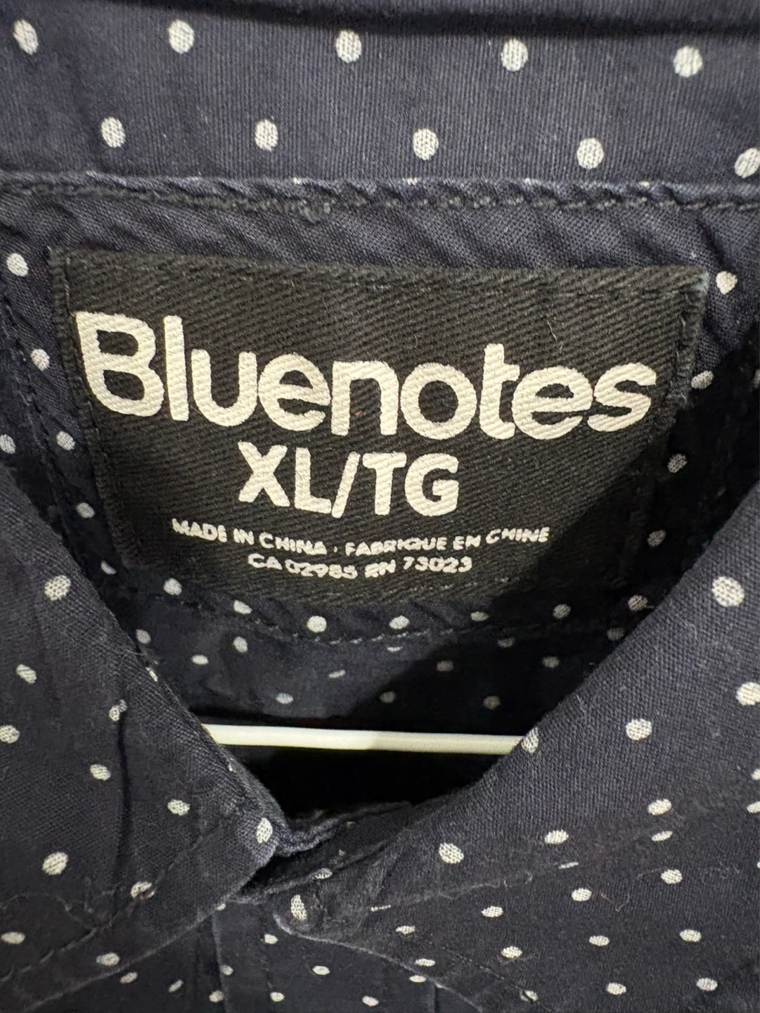 Bluenotes Men's Navy Polka Dot Button-Up Shirt XL/TG - photo 2