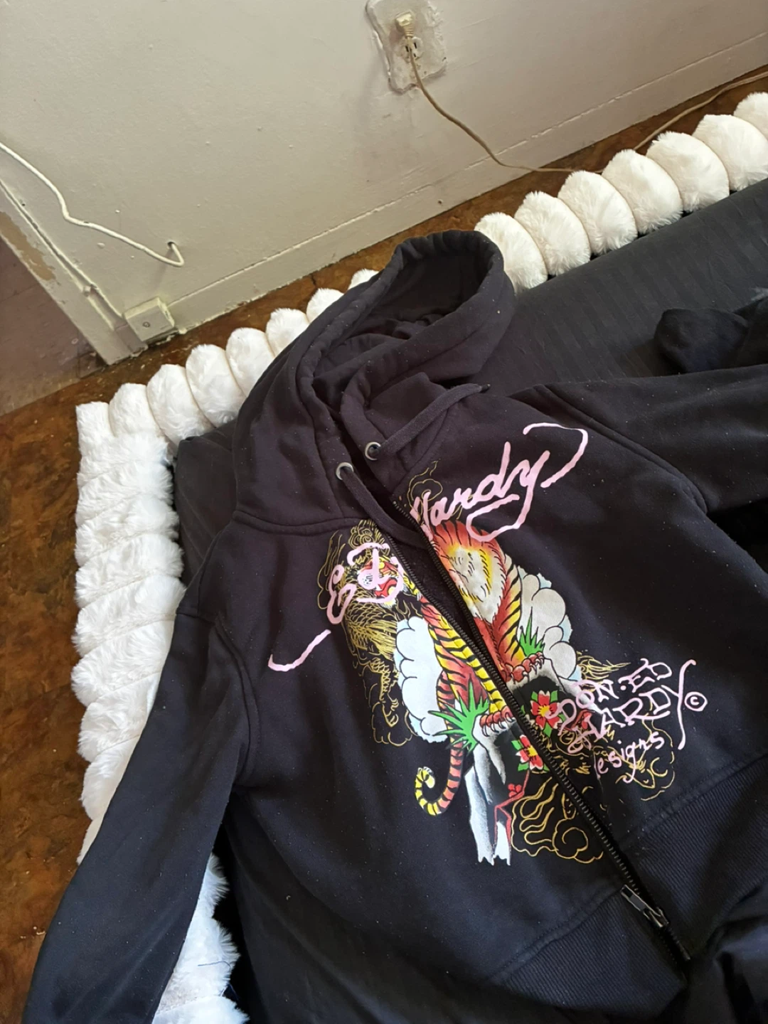 Ed Hardy Cropped Zip-Up Hoodie