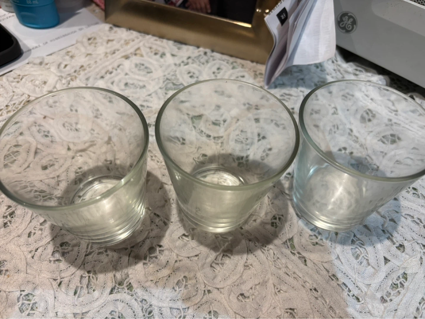 Set of 3 Clear Glass Tumblers