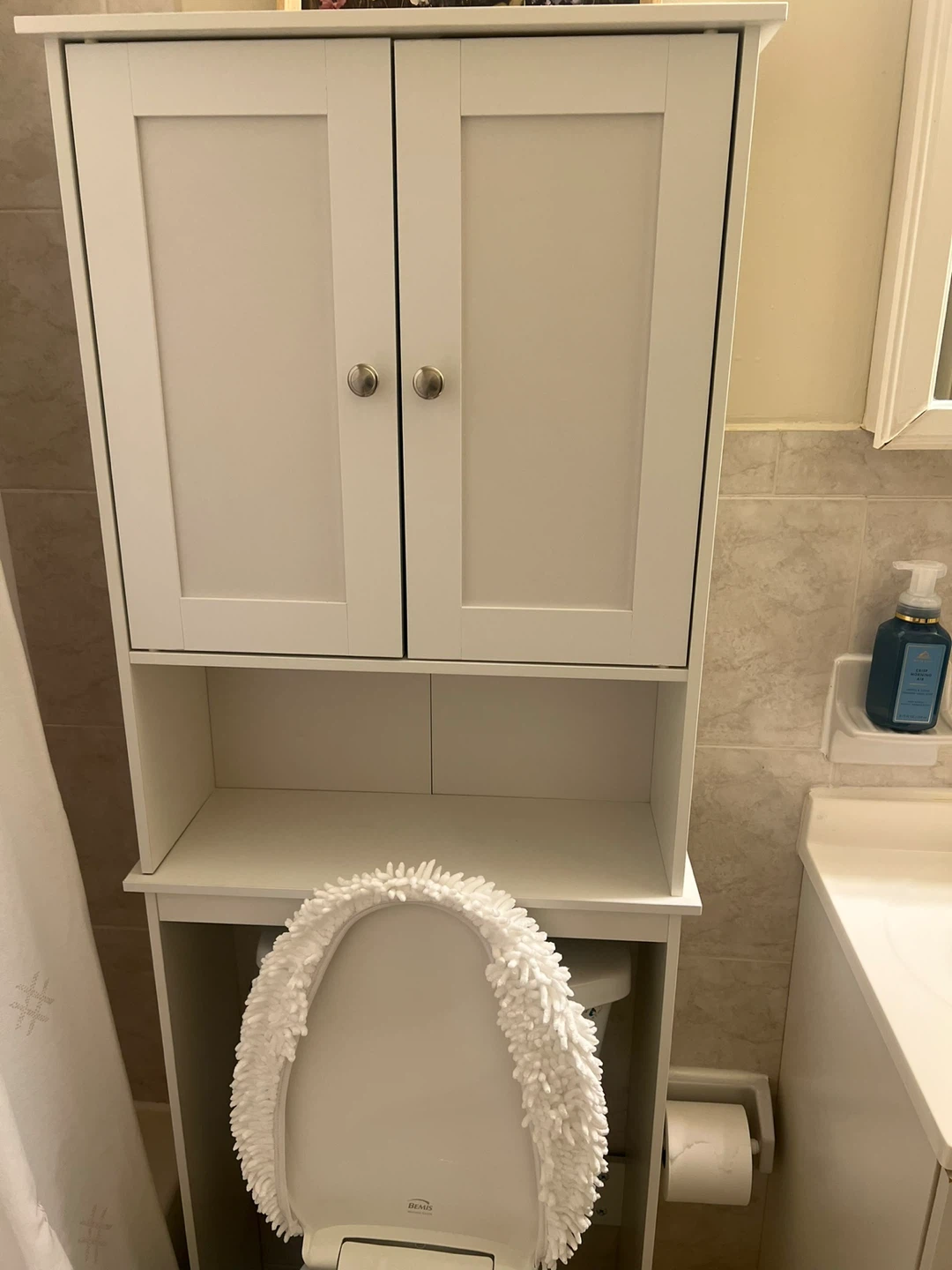 White Over-the-Toilet Storage Cabinet