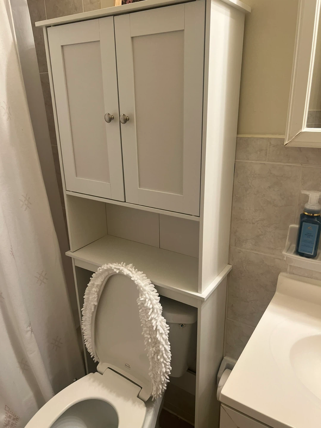 White Over-the-Toilet Storage Cabinet - photo 2
