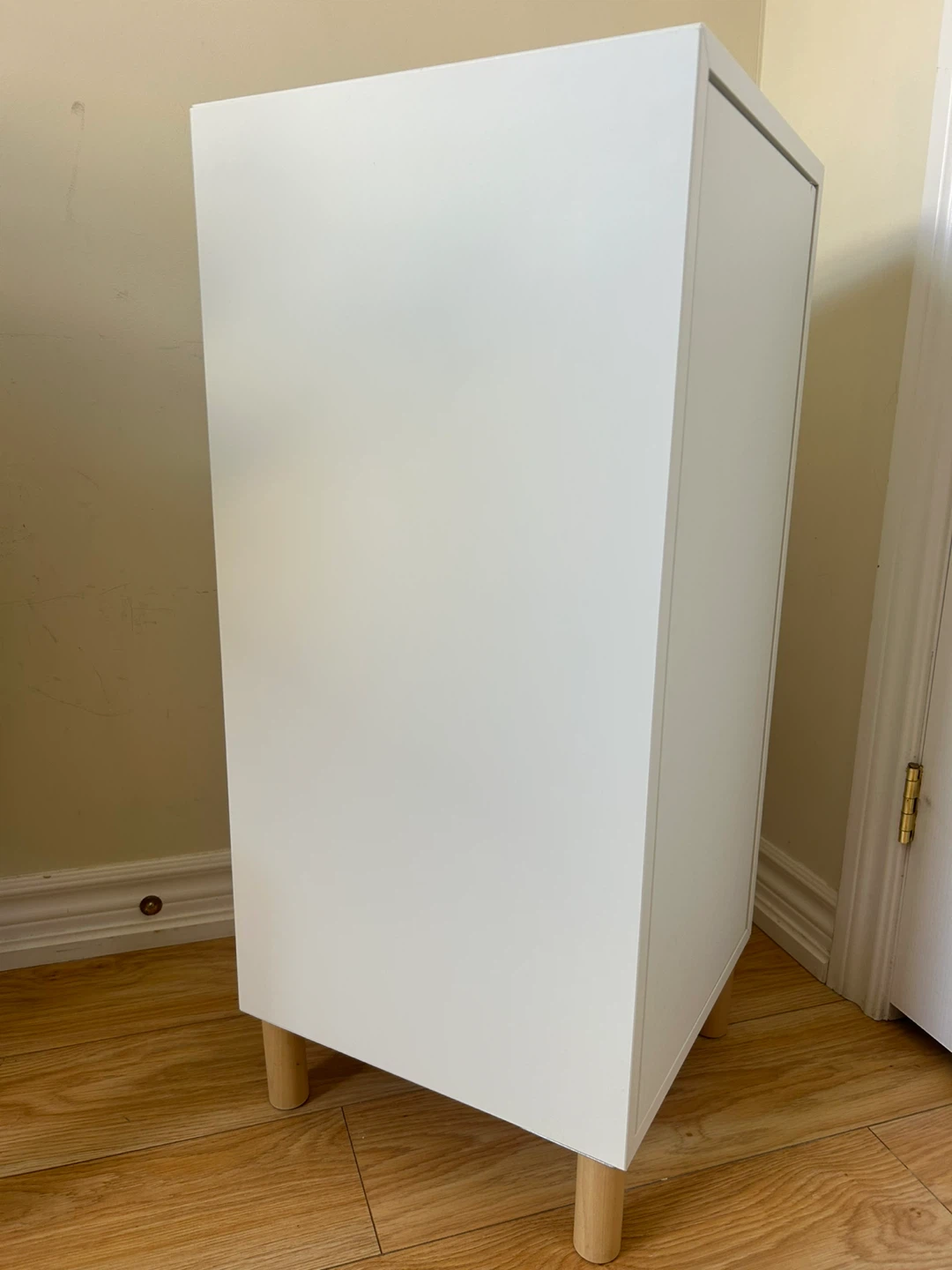 White Storage Cabinet with Wooden Legs - photo 3