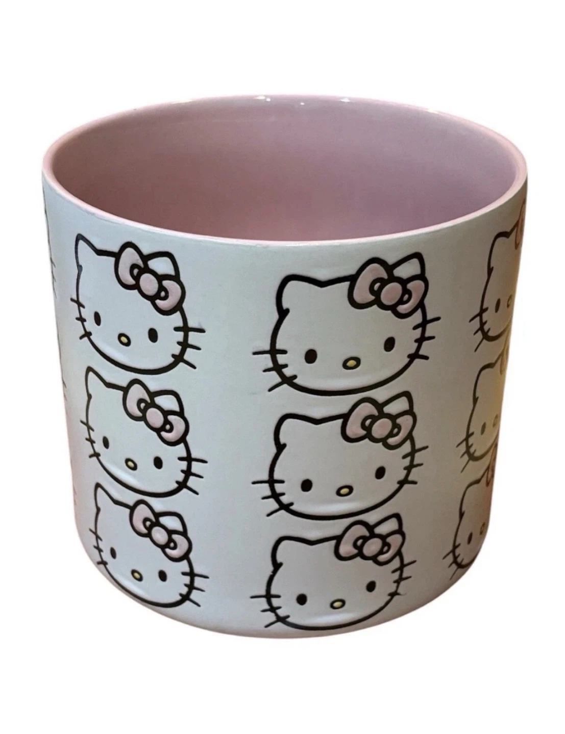 Hello Kitty Ceramic PLANTER Pot ONLY 6" Pink Bow Sanrio