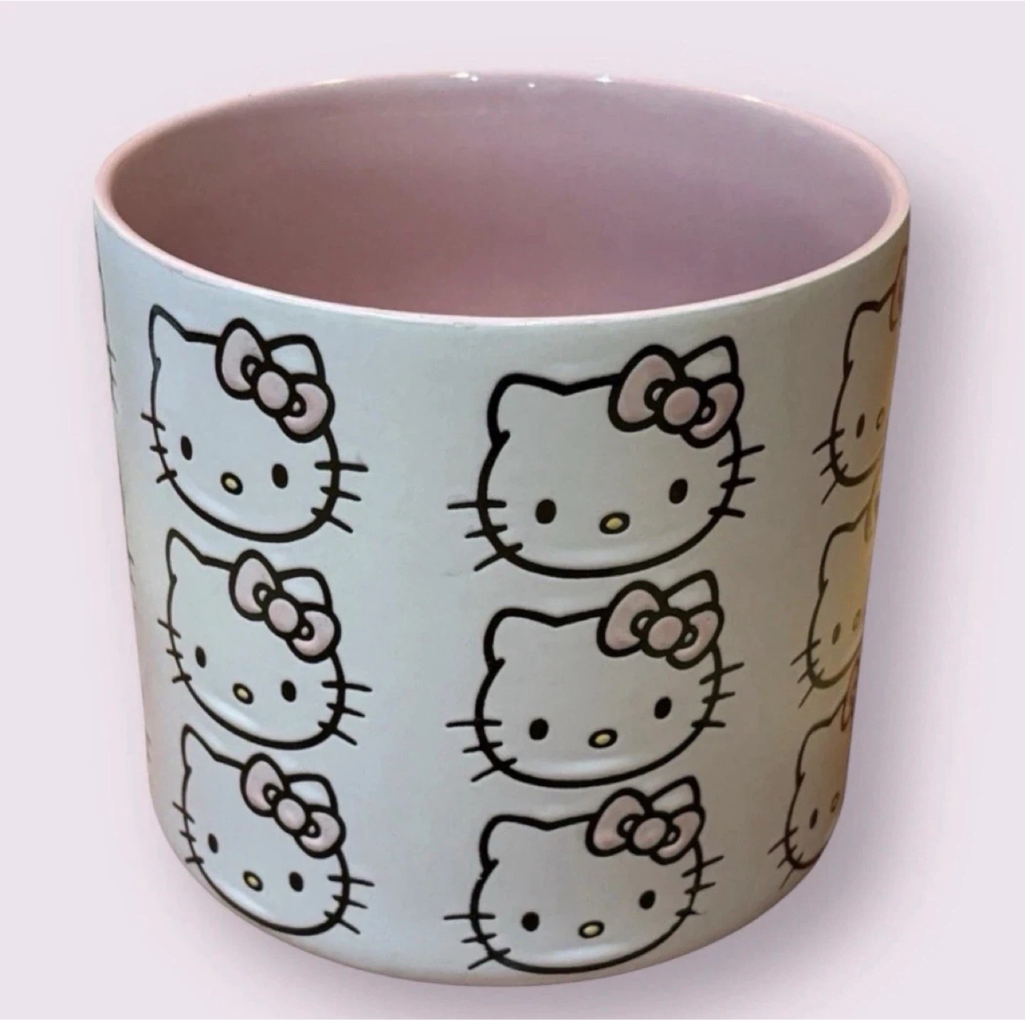 Hello Kitty Ceramic PLANTER Pot ONLY 6" Pink Bow Sanrio - photo 2